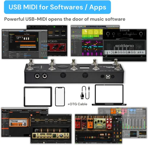 Miniatura 4 de PAINTAUDIO MIDI Captain Controlador de Pie Multi-Efectos Teclados Sintetizador USB-MIDI software musical Bias con Función de Motor de Tiempo