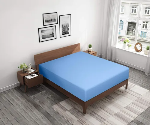 Miniatura 5 de BEDSUM - Sábana bajera de microfibra con bolsillo profundo para colchón, resistente a las arrugas, la decoloración y las manchas Azul Cielo