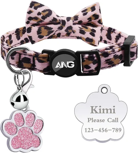 Miniatura 10 de Collares de gato personalizados con etiqueta de identificación, corbata de campana, collares de gatito personalizados de liberación rápida