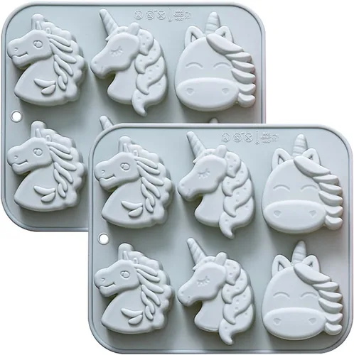 Miniatura 7 de Molde de silicona con forma de animal de 24 cavidades, incluye elefante, hipopótamo, león, oso, antiadherente, moldes para hornear para decoración