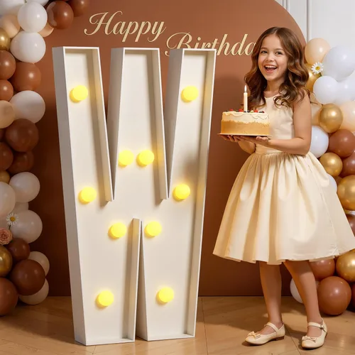 Miniatura 27 de Números de marquesina de 4 pies de alto, 4 pies de alto, números grandes iluminados 0 para 30, 40, 50, 60, decoración de fiesta de cumpleaños
