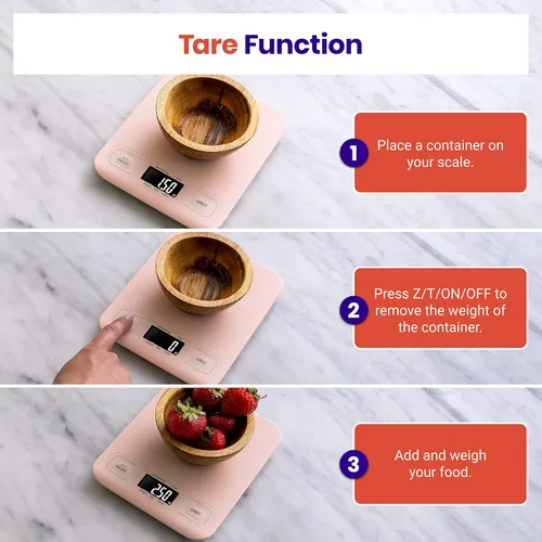 Miniatura 4 de Etekcity - Báscula digital de cocina para alimentos, mide gramos y onzas, para perder peso, repostería, cocinar, dieta keto y preparación de Rosa