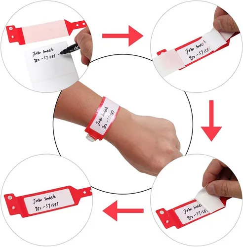 Miniatura 3 de Bandas de identificación de hospital, pulsera médica de tamaño adulto, pulseras impermeables para pacientes, pulsera de identificación de hospital