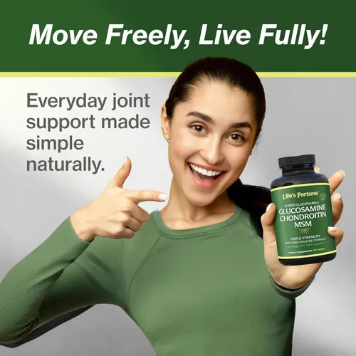 Miniatura 6 de Life's Fortune Triple Strength Glucosamax - Suplemento de glucosamina premium, condroitina y MSM de 1000 mg con vitamina C para comodidad