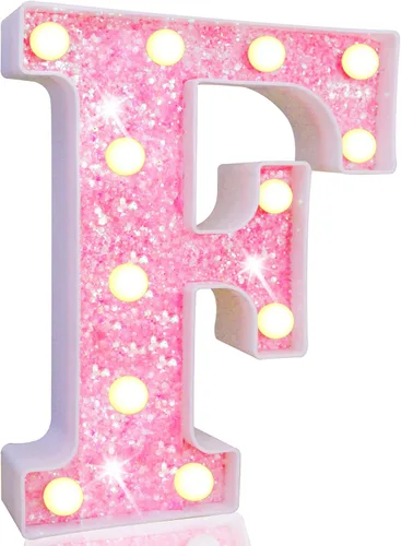 Miniatura 74 de Pooqla Luces de números de marquesina, números de luz rosa para niñas de 10.º cumpleaños, funciona con pilas, luz nocturna de número con purpurina