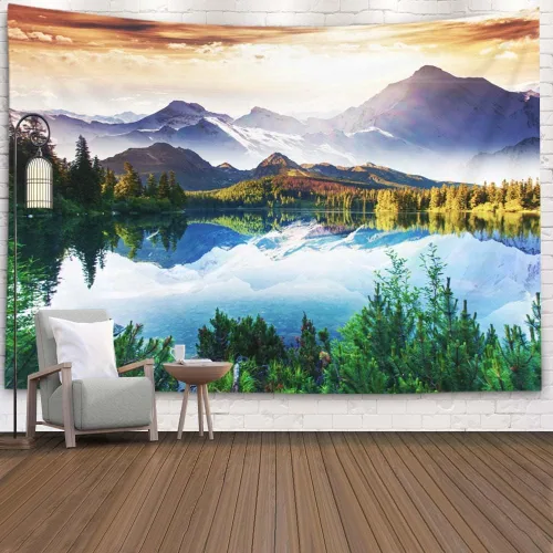 Miniatura 15 de Crannel Tapiz de invierno para colgar en la pared, sombrero de mago psicodélico para barba, tapiz mágico de calavera de humo de 50 x 60 pulgadas