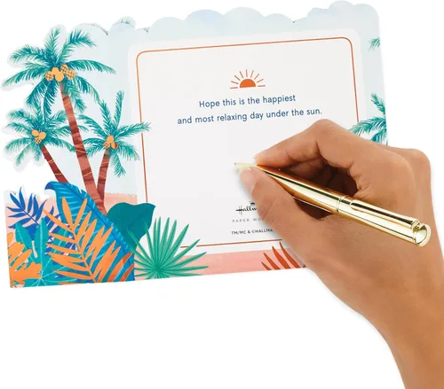 Miniatura 6 de Hallmark Paper Wonder - Tarjeta desplegable para el día del padre (escena de puesta de sol en 3D) para papá, marido, abuelo, amante de la playa