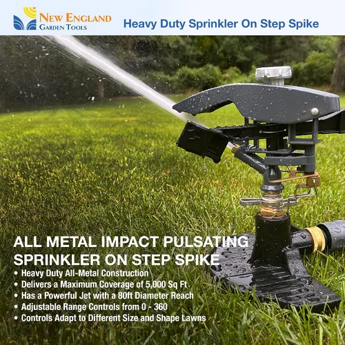 Miniatura 2 de Rociador pulsante de impacto resistente 300004, potente alcance de chorro de 80 pies de diámetro, control de rango de 360° para cubrir hasta 5,000