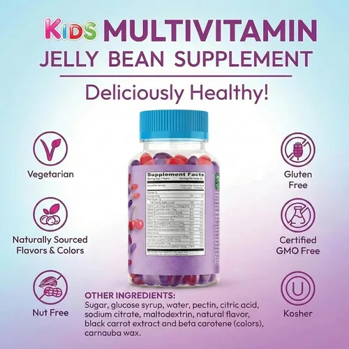 Miniatura 7 de Human Beanz Gomitas multivitamínicas con zinc para niños, suplementos dietéticos de apoyo inmunológico, vegetariano, 120 granos de gelatina Berry
