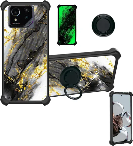Miniatura 25 de Aroepurt Cricket Ovation 2 - Funda compatible con AT&T Maestro Max (2021) [PC duro + silicona suave] [purpurina dorada + luminosa] JSH-HDL