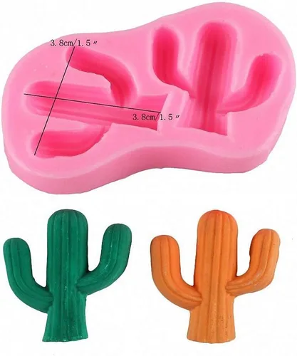 Miniatura 3 de Juego de 2 moldes de silicona para cactus, moldes para cactus MoldFun para fondant, pasta de goma, chocolate, dulces, velas
