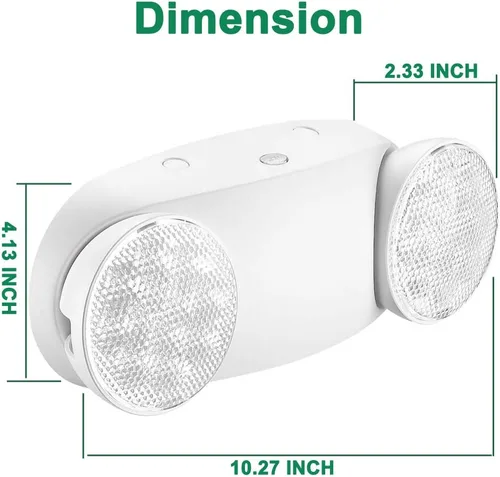 Miniatura 5 de OSTEK Paquete de 4 accesorios de iluminación LED de salida de emergencia con dos cabezales, luz de emergencia LED integrada ajustable estándar