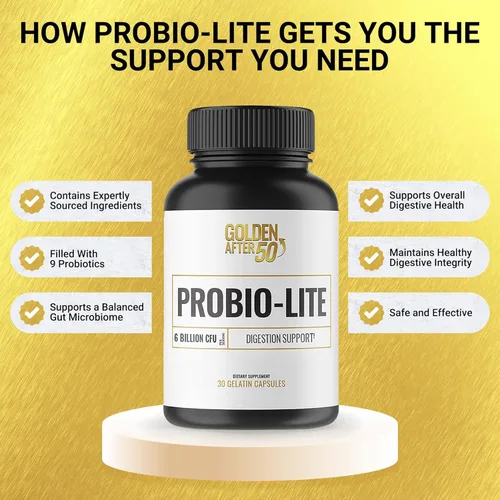 Miniatura 4 de Golden After 50 Probio-Lite - para la salud intestinal y el apoyo a la digestión - Probióticos para hombres y mujeres - 30 cápsulas de gelatina