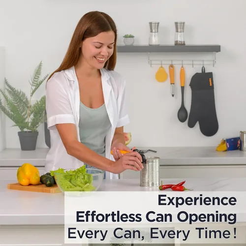 Miniatura 2 de Deiss Abrelatas profesional resistente, borde liso manual, abrelatas de mano con mango suave al tacto, abrelatas de seguridad a prueba de óxido