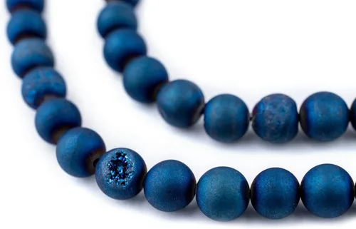 Miniatura 134 de The Bead Chest Cuentas de Jade Blanco Mate Redondas (8mm): Piedra Preciosa Orgánica Redonda Esférica de Energía con Poder de Sanación para Hacer