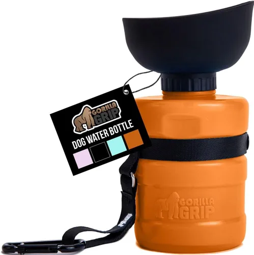 GORILLA GRIP Botella de Agua para Perros, Dispensador de Tazón de Agua Portátil para Perros, 16 oz Botellas Exprimibles de Viaje para Mascotas a