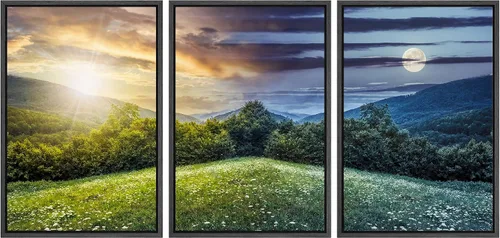 Miniatura 52 de wall26 Lienzo enmarcado para pared, juego de arte rojo, verde y amarillo, bosque de montaña otoñal, naturaleza, desierto, fotografía, realismo
