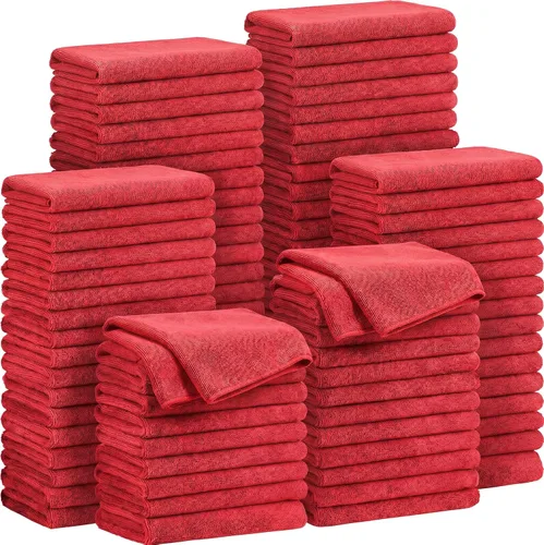Miniatura 8 de Preboun Paquete de 300 paños de limpieza de microfibra de 12 x 16 pulgadas, multiusos, reutilizables, lavables, toallas absorbentes para casa, Gris