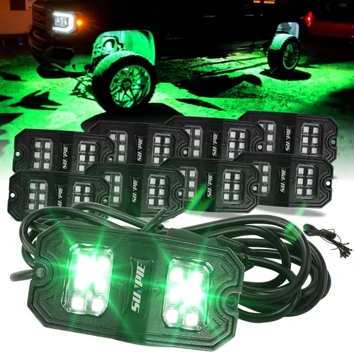 Miniatura 8 de SUNPIE 8 cápsulas de luz LED de roca ámbar de conexión rápida, 18 chips de ángulo amplio, cables de extensión de 4M para cada luz, almohadillas