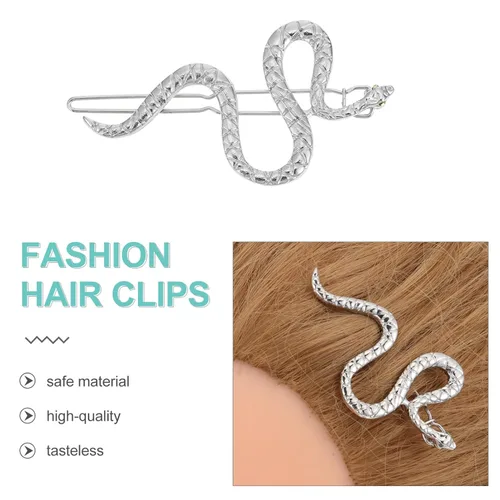 Miniatura 6 de Pinzas para el pelo de serpiente, 4 piezas, horquilla de serpiente, clips de boda, joyería de metal dorado, patrón geométrico, pasadores, aleación