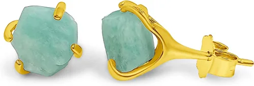 Miniatura 14 de Aretes de piedra preciosa natural en bruto con oro amarillo sobre plata de ley 925, 6 a 0.276 in, regalo de piedra de nacimiento de calidad genuina