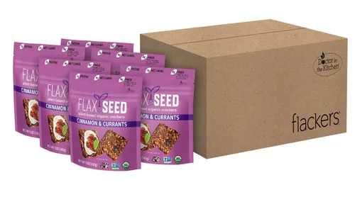 Miniatura 8 de Flackers Galletas de Multi-Semillas Cheeze-Pleaze Orgánicas, Paquete de 1 de 4 onzas, Sin Gluten, Sin GMO, Veganas, Botana Keto, 8g de Fibra, 3g