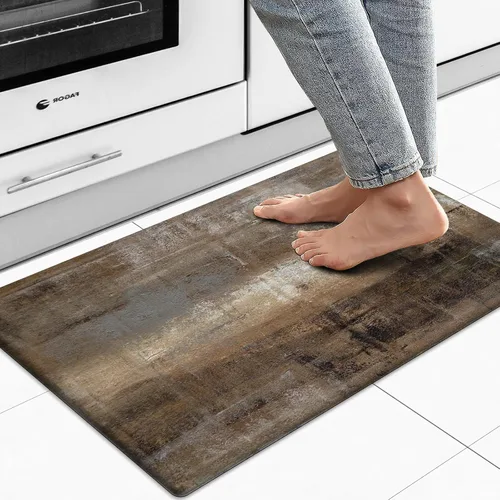 Miniatura 15 de MAYHMYO Alfombra de Cocina Anti Fatiga Tapete de Cocina Acolchado Negro Plantas Florales Lindas Alfombras de Cocina Vintage Antideslizantes