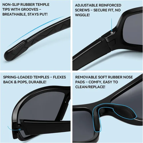 Miniatura 2 de Dollger Lentes de sol deportivos polarizados para hombres y mujeres, protección UV400, para correr, pesca, ciclismo, conducción, golf