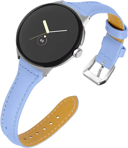 Miniatura 16 de Correa de cuero compatible con Google Pixel Watch Band Correa de repuesto Correa de pulsera transpirable para Google Pixel Watch Accesorios
