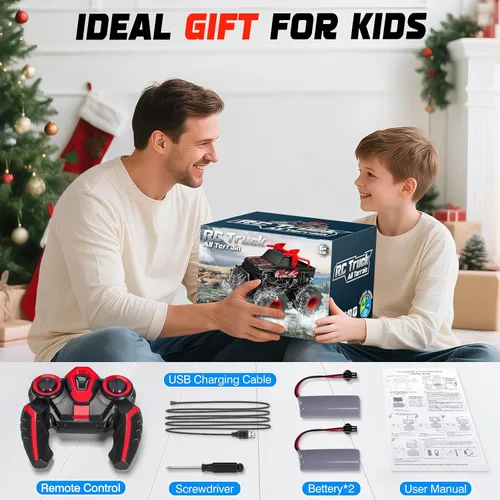 Miniatura 7 de Juguetes de Camión Monstruo Impermeable 1:16 Autos RC, Camión de Control Remoto 2.4GHz para Niños de 8,9,10,11,12 Años, 4WD Todo Terreno con Luces