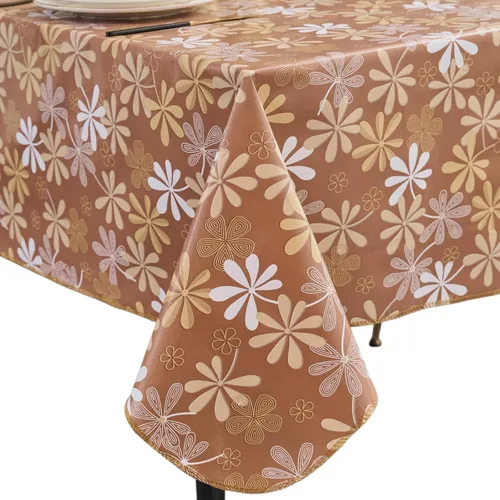 Miniatura 21 de Pioggia Mantel de vinilo con parte trasera de franela, impermeable, a prueba de aceite, mantel de PVC, cubierta de mesa de plástico lavable a prueba