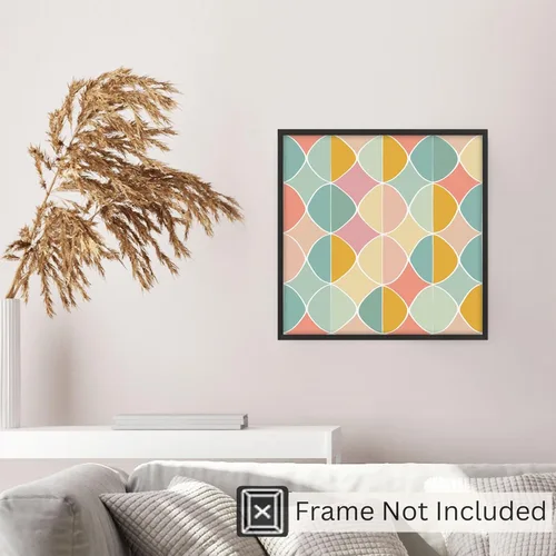 Miniatura 5 de Ethan Taylor Abstract Wall Art Prints Unframed Square Posters 'Retro 70s Hippie Pattern II' Retro Home Décor for Living Room, Bedroom, Office, 10 in