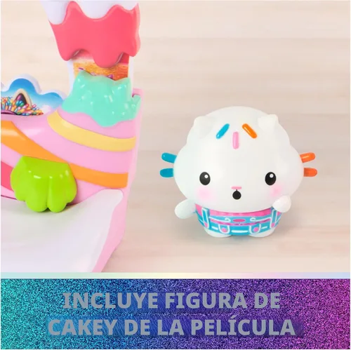 Miniatura 4 de DreamWorks La casa de muñecas de Gabby La Película, Balcón de dulces de Cakey Cat con figura de juguete y accesorios de la casa de muñecas, juguetes