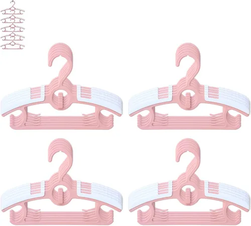 Miniatura 15 de Perchas de guardería para armario de bebé, paquete de 30 perchas ultradelgadas antideslizantes y extensibles para ropa de recién nacido, colgador