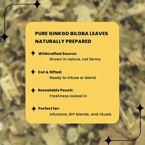 Miniatura 2 de Herb To Body Hoja de ginkgo cortada y tamizada: 4 onzas, hojas de té de ginkgo biloba silvestre, hojas de ginko biloba para infusiones y extractos
