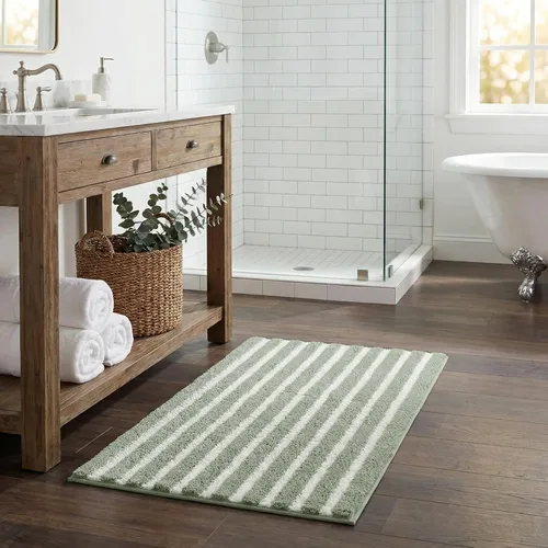 Miniatura 46 de GRANNY SAYS Alfombras de baño antideslizantes, lavables, extra suaves y absorbentes de agua para baño, alfombra de baño peluda de felpa, alfombra