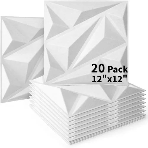 Miniatura 10 de Art3dwallpanels Paquete de 20 paneles acústicos de pared insonorizados de espuma acústica amortiguadores de sonido, absorción de sonido 3D, 12 x 12