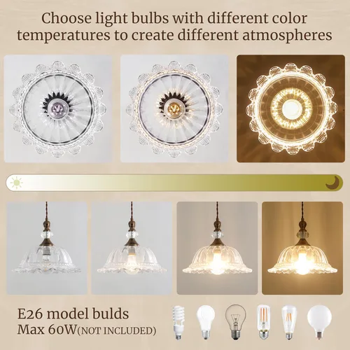 Miniatura 5 de Lámparas colgantes vintage para isla de cocina, latón dorado de 10.6 pulgadas, luces colgantes pequeñas de cristal, luz colgante ajustable