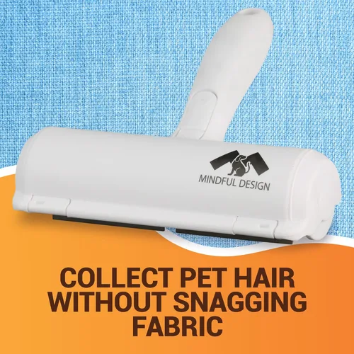 Miniatura 5 de Mindful Design Rodillo removedor de pelo de mascotas y rodillo de pelusa reutilizable – Removedor de pelo de gatos y perros para muebles, sofá