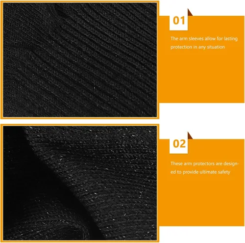 Miniatura 3 de LABRIMP Cut Resistant Forearm Sleeves 2 Pairs Black Arm Guards Protective Sleeves for Men Women Work and Sports 15.7 18 Inch without Thumb Hole