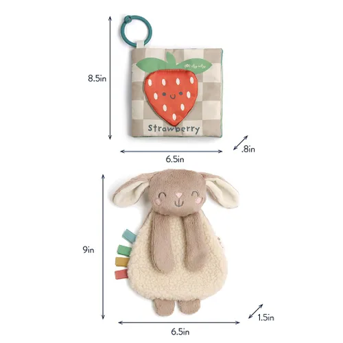 Miniatura 8 de Itzy Ritzy Juego de regalo de libro de conejito Lovey & Crinkle, juego de regalo para aprender y acurrucarse, incluye un suave libro amoroso y suave