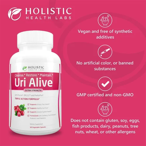 Miniatura 3 de Uri Alive Suplemento de apoyo urinario extra fuerte para el tracto urinario, la vejiga, la flora intestinal y la salud del sistema inmunológico