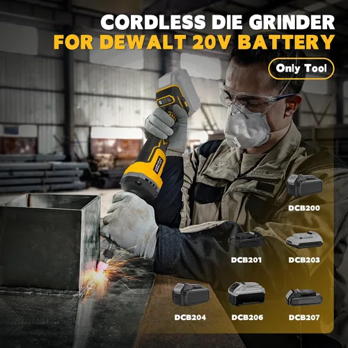 Miniatura 2 de Amoladora inalámbrica para batería Dewalt de 20 V, amoladora sin escobillas de 4 velocidades, mandril de 0.24 pulgadas, motor de potencia de 25000