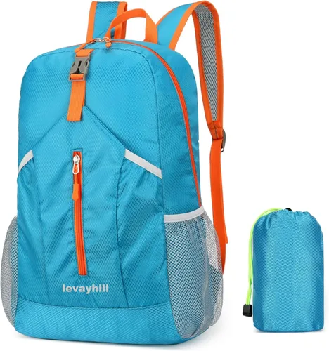 Miniatura 12 de Levayhill Mochila de senderismo plegable de 25L, ligera y plegable, mochila básica de día colapsable, resistente al agua, para viajes, para hombres