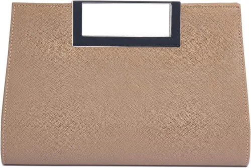 Miniatura 2 de WALLYN'S Bolso de mano para mujer, piel sintética, pajilla, fiesta de noche, agarre de metal, con correa de cadena para el hombro