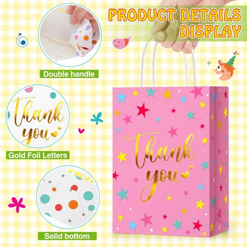 Miniatura 4 de Tinlade 30 bolsas de regalo de agradecimiento con papel de seda, bolsas de boda doradas con asa para graduación, negocios, compras, boda, ducha
