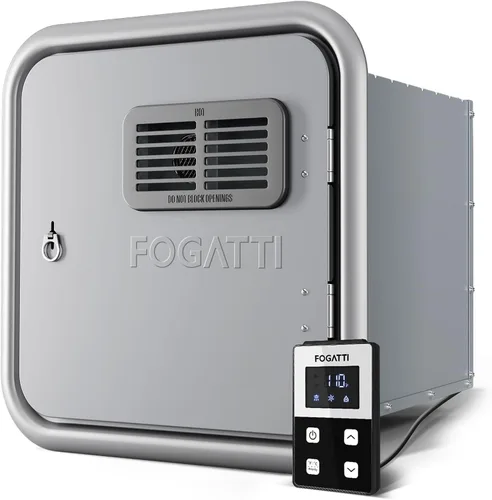FOGATTI Calentador de agua sin tanque para RV, 66,000 BTU máximos, 0.5-3.9 GPM de eficiencia energética, tanque de mezcla incorporado, puerta gris