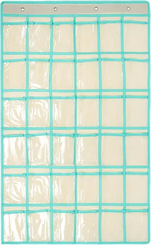 Miniatura 19 de Organizador para colgar sobre la puerta, para el aula, para colgar en la pared, puerta, armario, bolsa de almacenamiento de tela duradera, 12 Gris