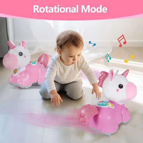 Miniatura 3 de iPlay, iLearn Juguete musical de unicornio para bebé, juguetes para gatear para bebés de 6-9, 9-12, 12-18 meses, juguete musical ligero para bebés