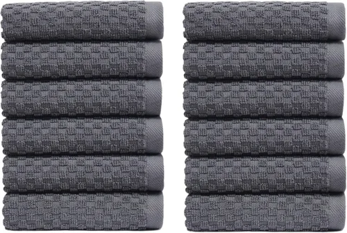 Miniatura 35 de COTTON CRAFT Sábanas de Baño con Tejido de Gofre - Juego de 2 Sábanas de Baño de Lujo Estilo Spa Europeo con Tejido de Gofre - Sábana de Baño de Gris